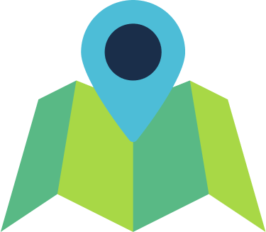 Map illustration showing campus location and transport connectivity