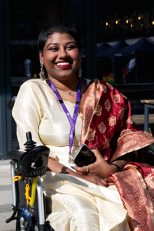 International students collaborating on campus