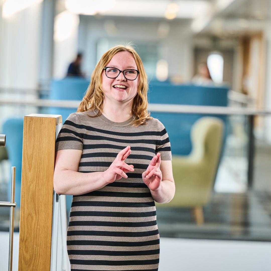 Students discussing their clearing options at the university