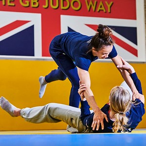Students playing Judo