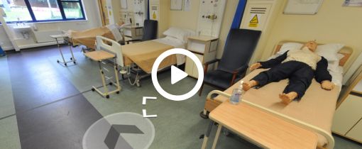 Dummies lying down on mock wards