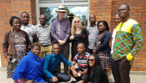 Dr Peter Samuels in Africa with PhD students