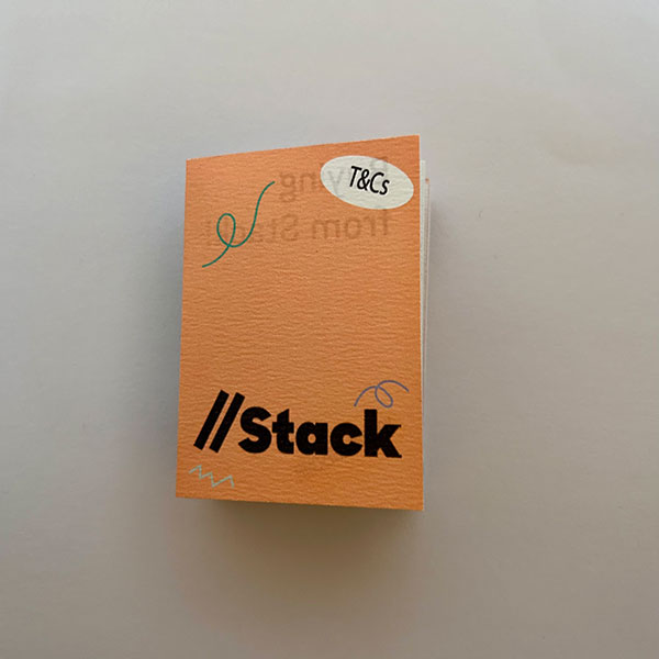 The cover of a folding magazine by Amy Cole, branded with the title STACK.