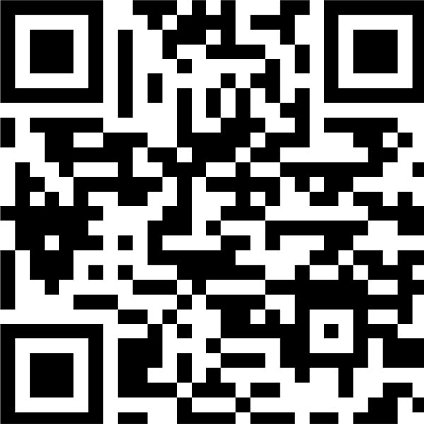 A QR code for the work of Hunter Deorum; an arrow from the words SCAN ME pointing towards the code.