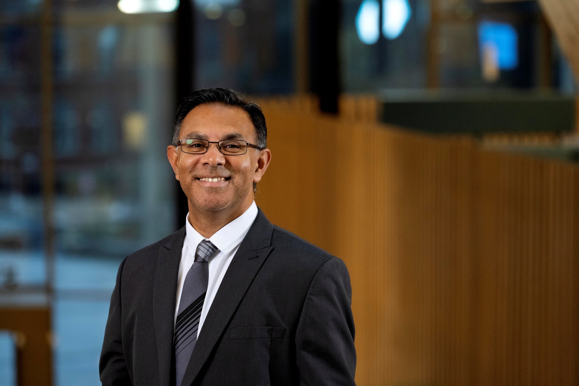 Professor Ebrahim Adia, Vice-Chancellor, University of Wolverhampton, pictured in a suit and tie.