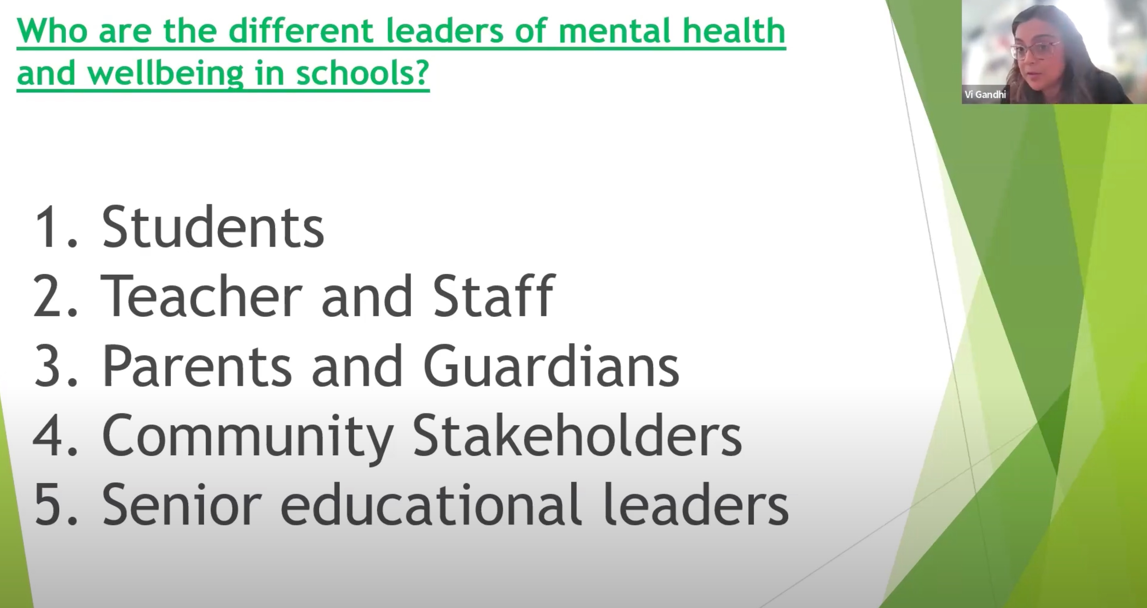 Leading Mental Health and Wellbeing in School, Purvi Ghandi