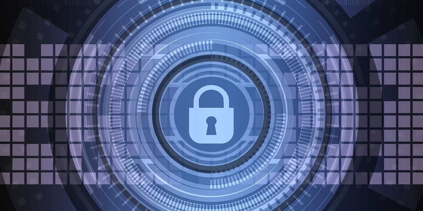 Cybersecurity digital technology lock stock image