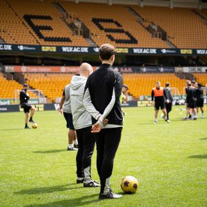People on a football pitch