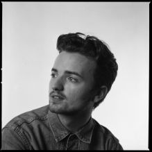 a black and white portrait
