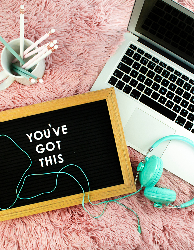 Inspirational quote laptop 