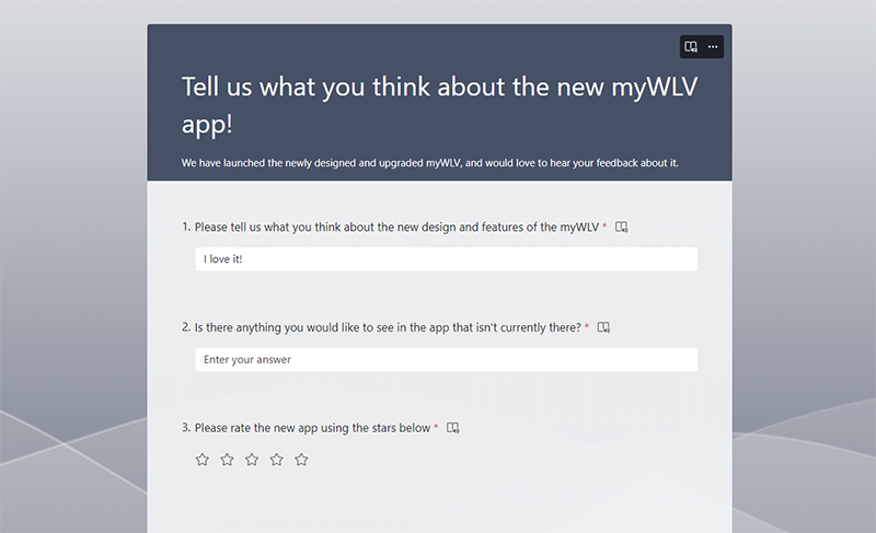 A screenshot of a Microsoft Form - collecting response button