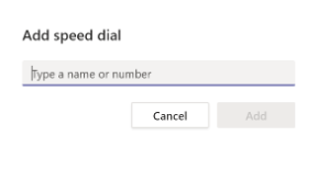 The add contact to speed dial for Teams