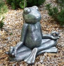 Meditating frog statue