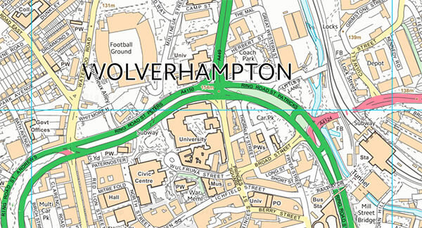 Map of Wolverhampton 