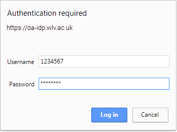 Authentication prompt for electronic resources