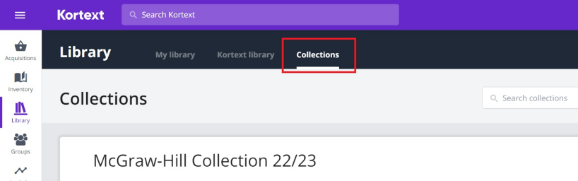 Kortext Reader UI - Collections
