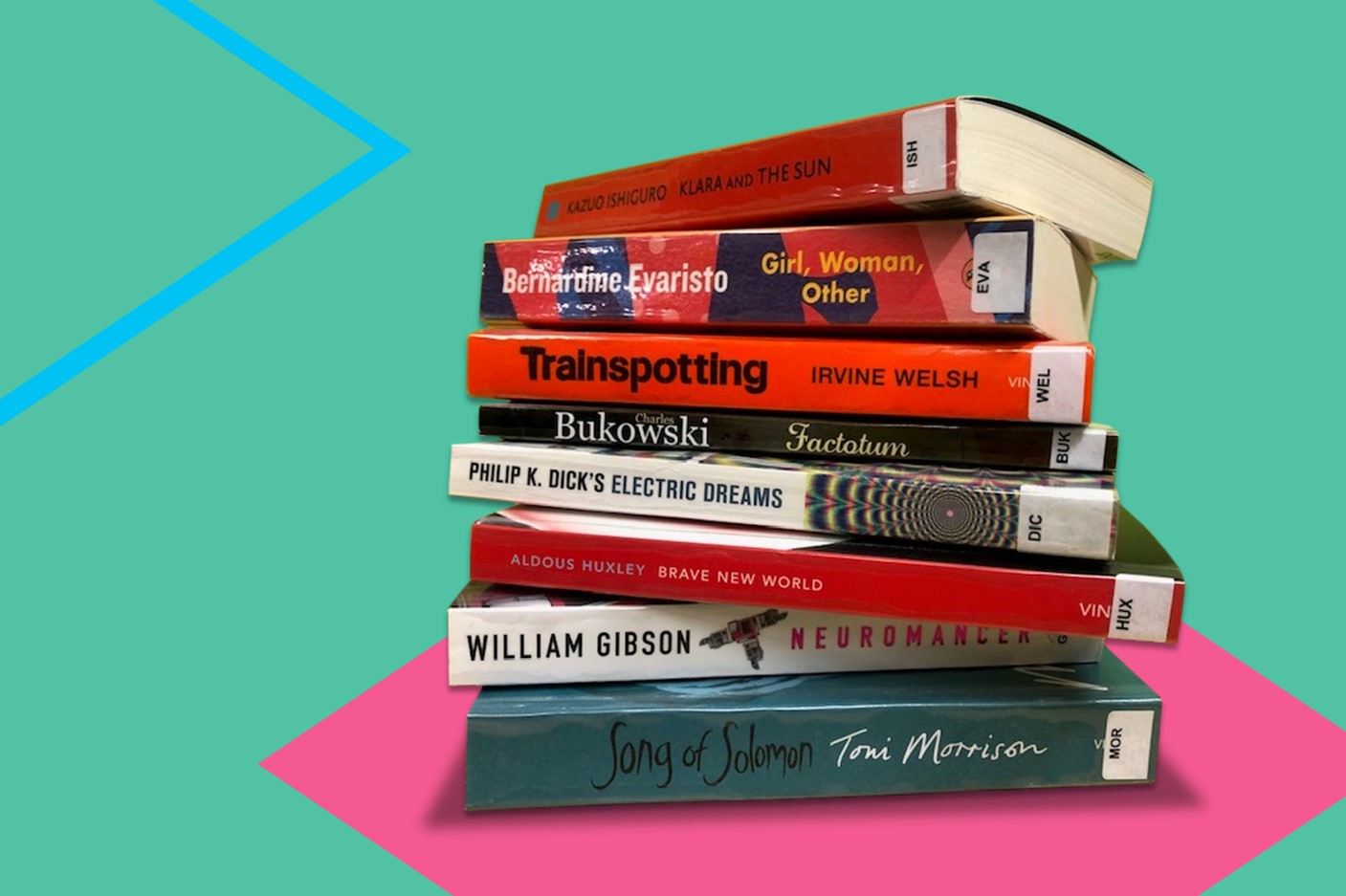 a pile of Fiction books