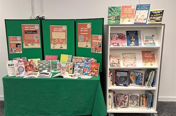 Photo of book display for New Year New You