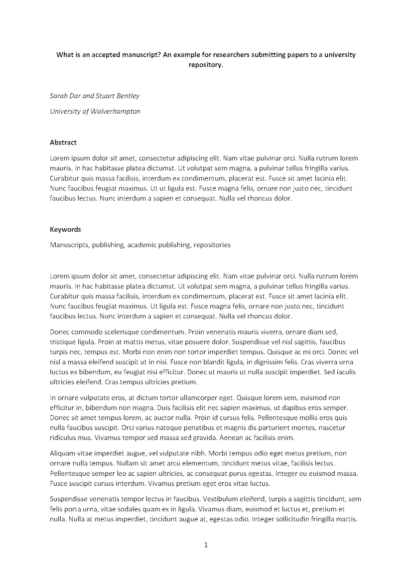 Example of an author’s accepted manuscript. A text document which has not been formatted by the publisher.