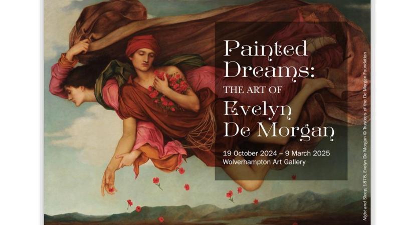 Flyer for exhibition of art of Evelyn de Morgan