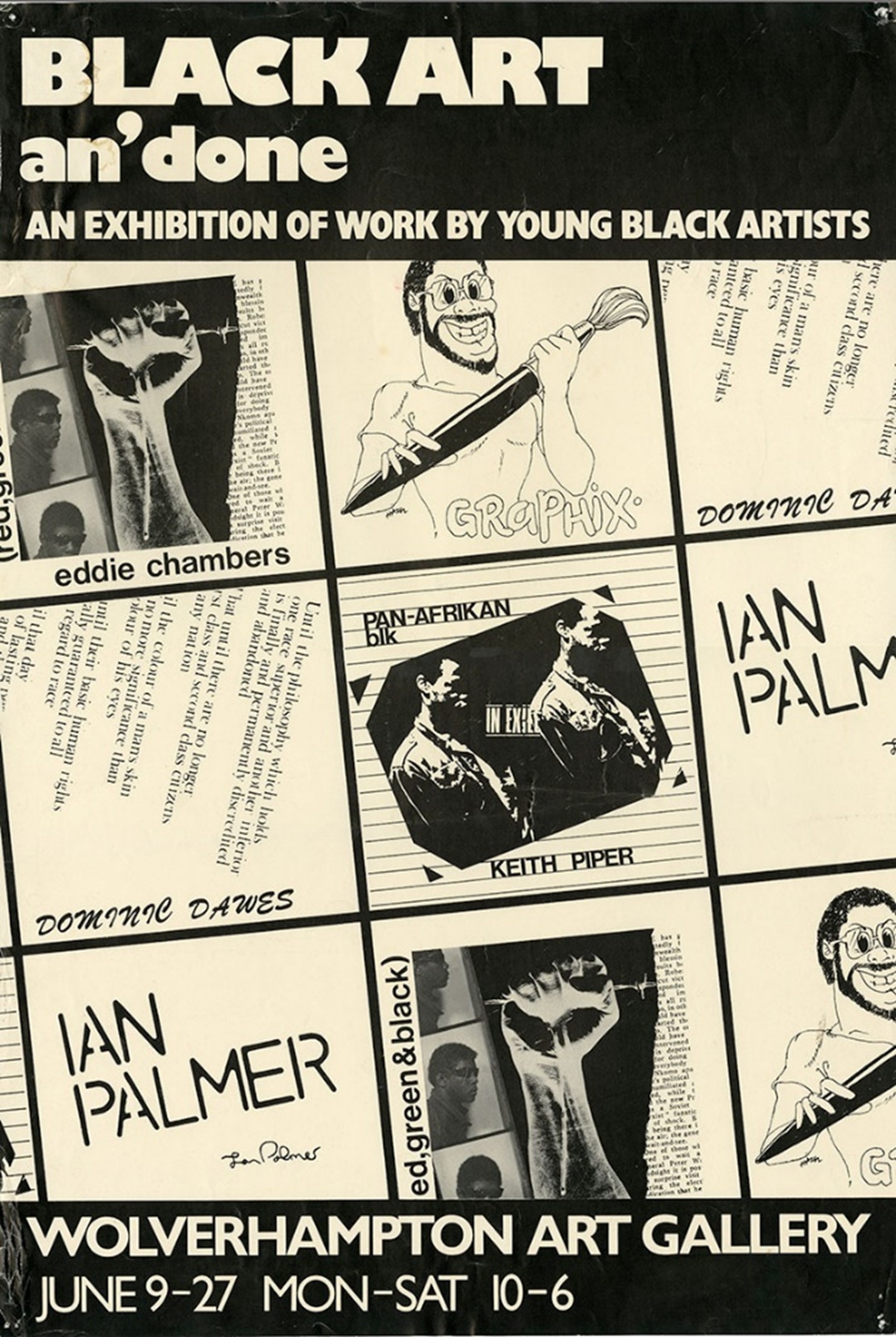 Poster of art exhibition for Black Art an'done