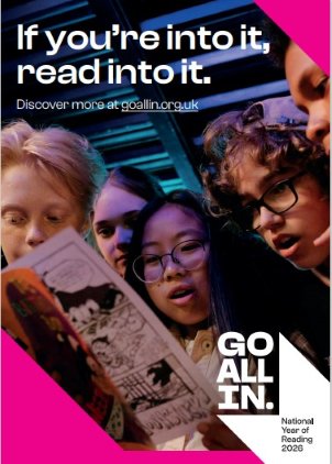 Poster of group of children reading a comic