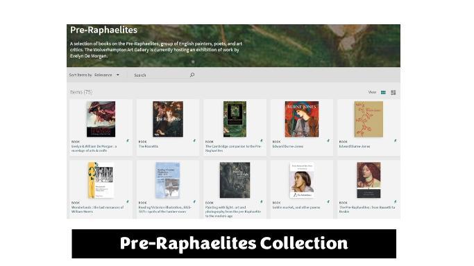 screenshot of online book collection