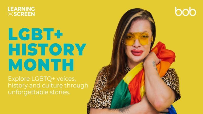 Woman holding a pride flag