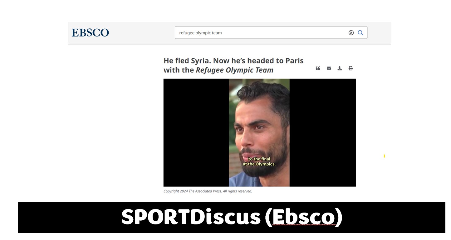 Screenshot of SPORTDiscus database