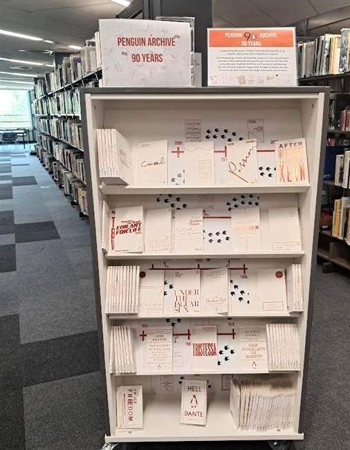 Book shelf with penguin archive