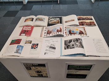 Photo of book display for Blk Art Movement