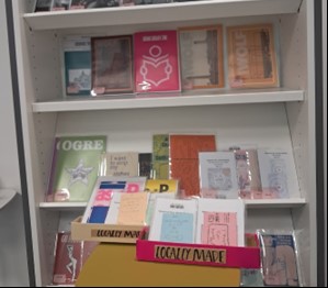 Shelf of zines