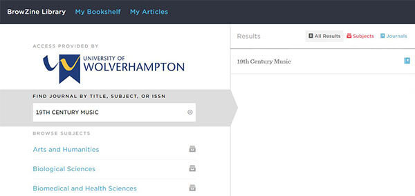 BrowZine Search