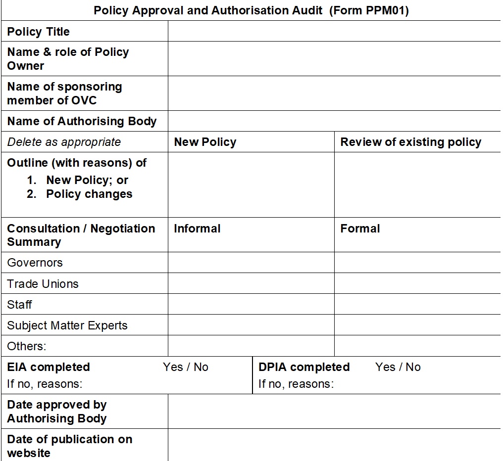 Policy Regulation Guidance