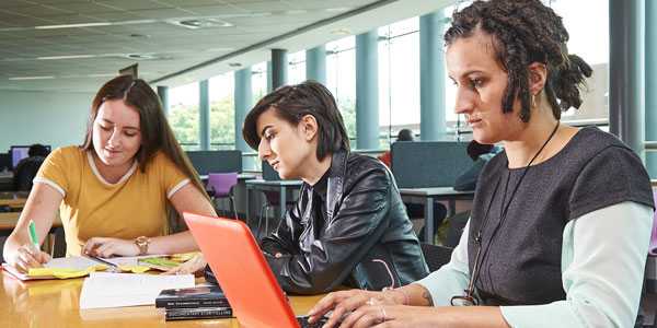 Students working on assignments