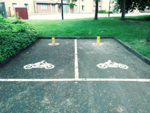 Two motorcycle parking bays at North Road on City Campus