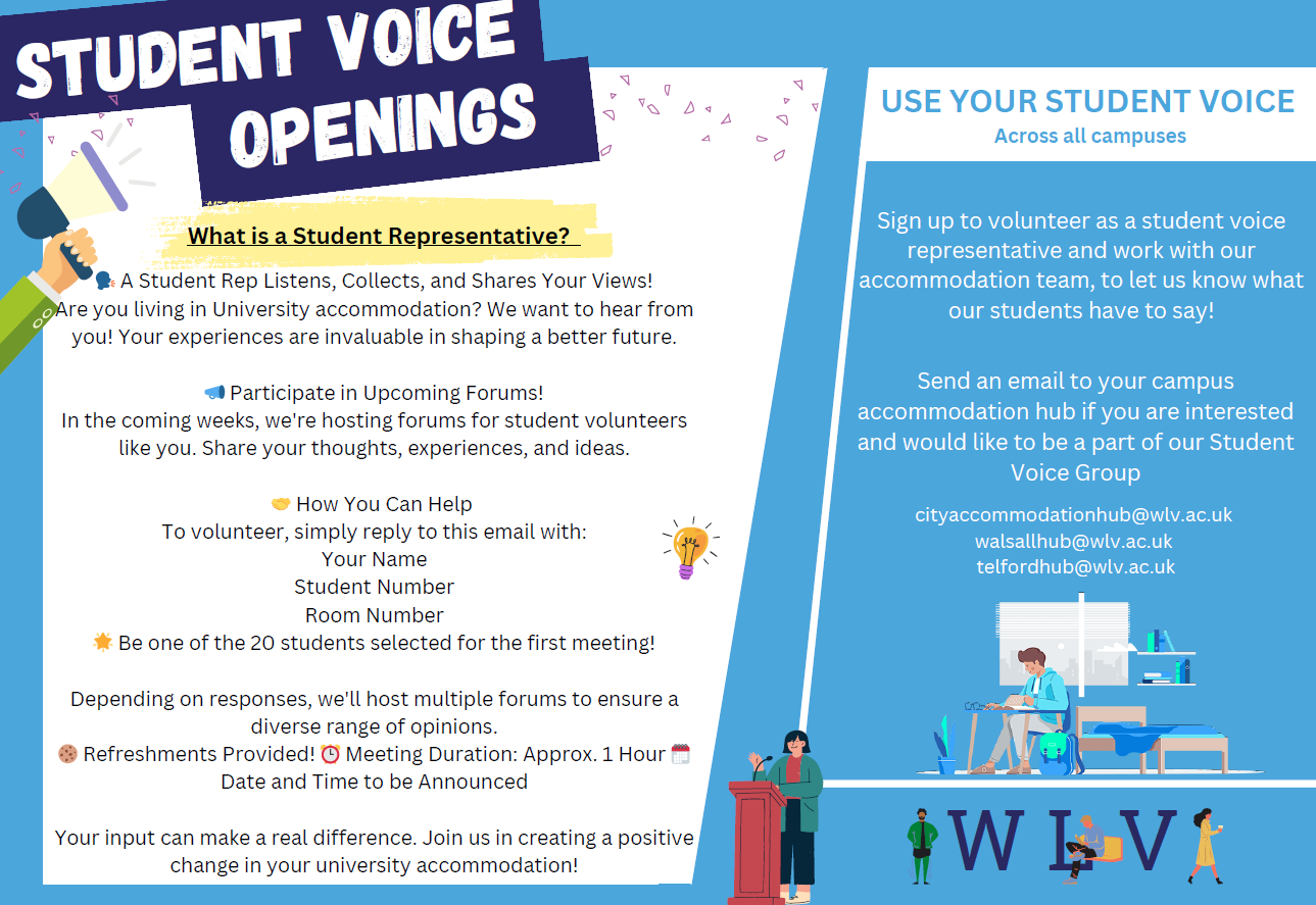 Graphic explaining Student Voice and Student Representatives