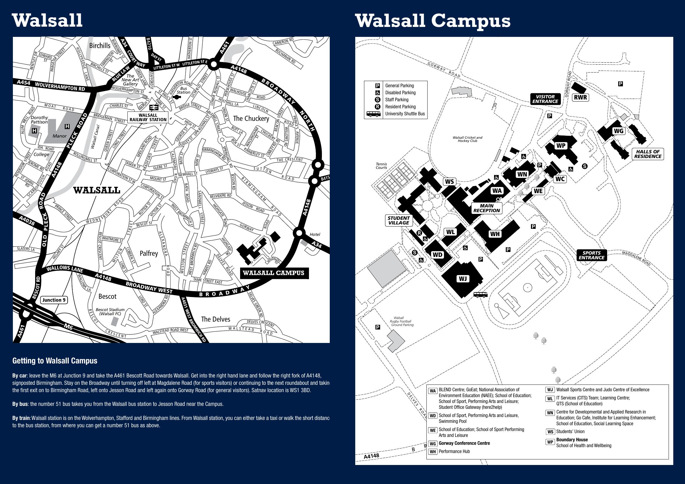 Walsall Campus Maps