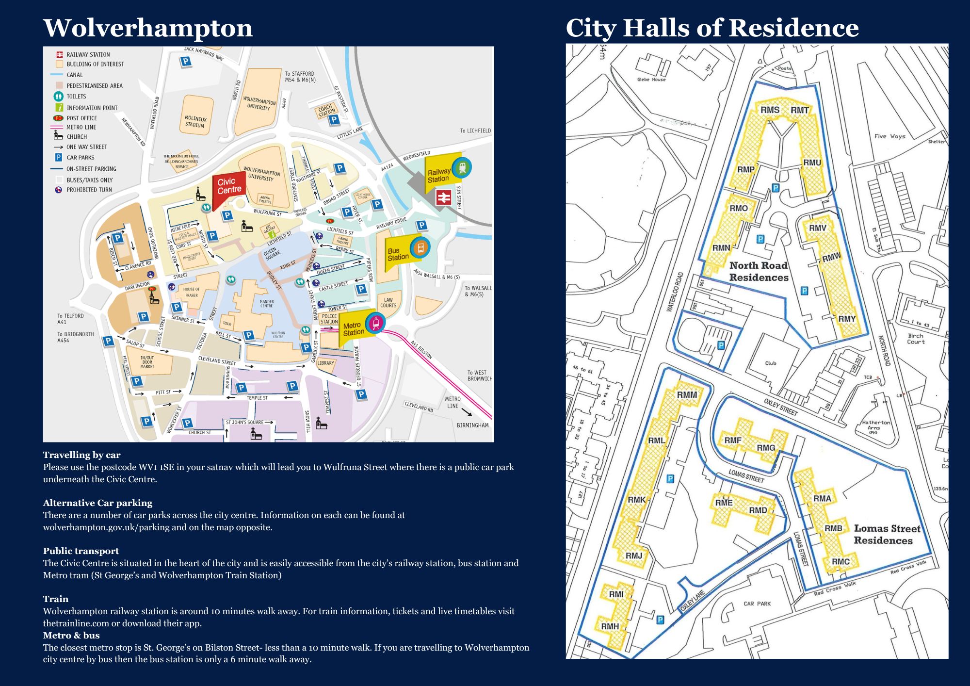 Wolverhampton Map and Halls of Residence