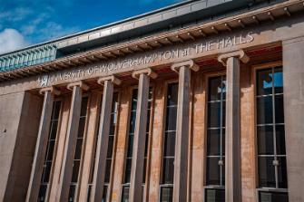 View of the front of the University of Wolverhampton at The Halls building