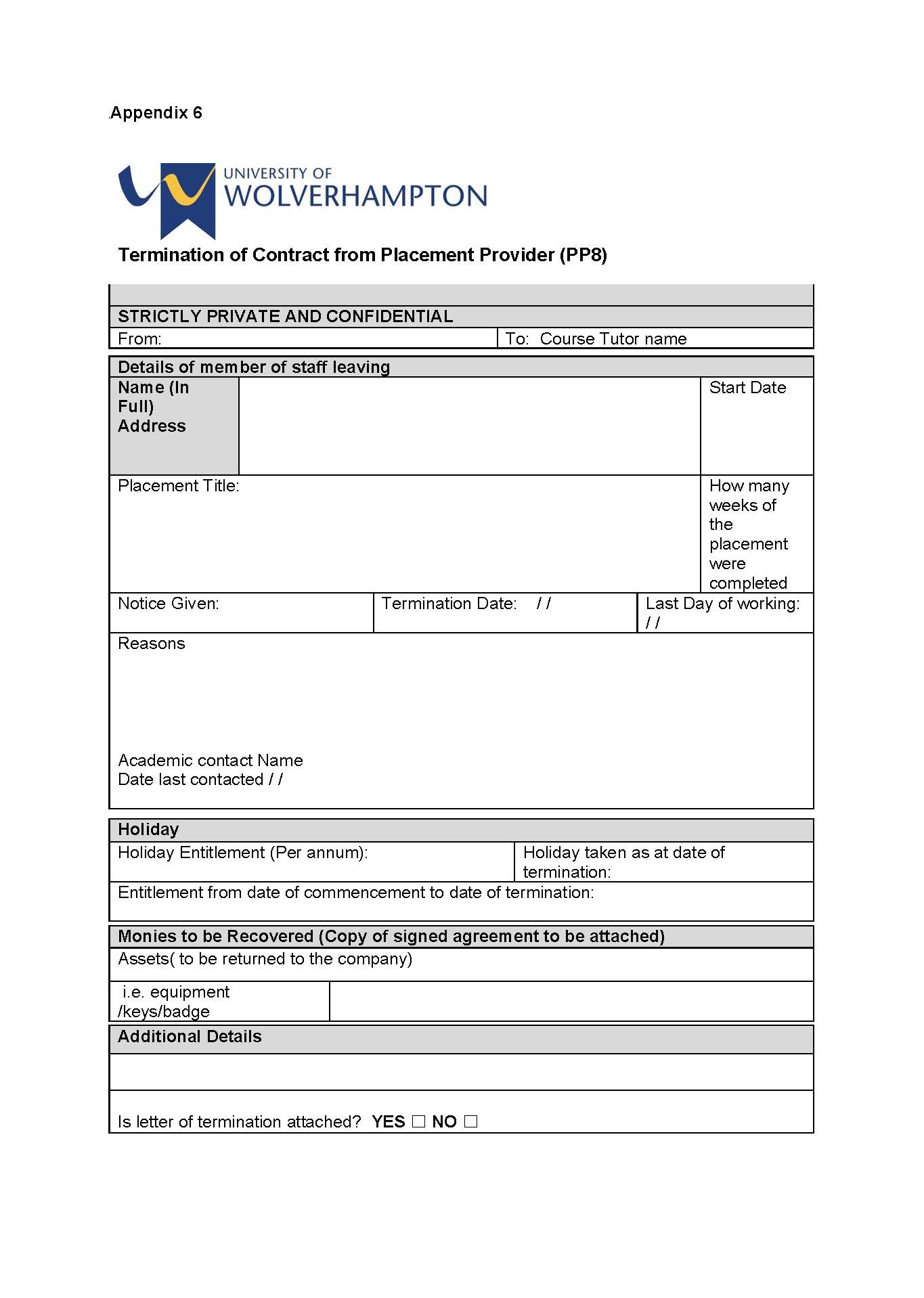 Appendix 6 - Termination of Contract from Placement Provider (PP8) - Page 2