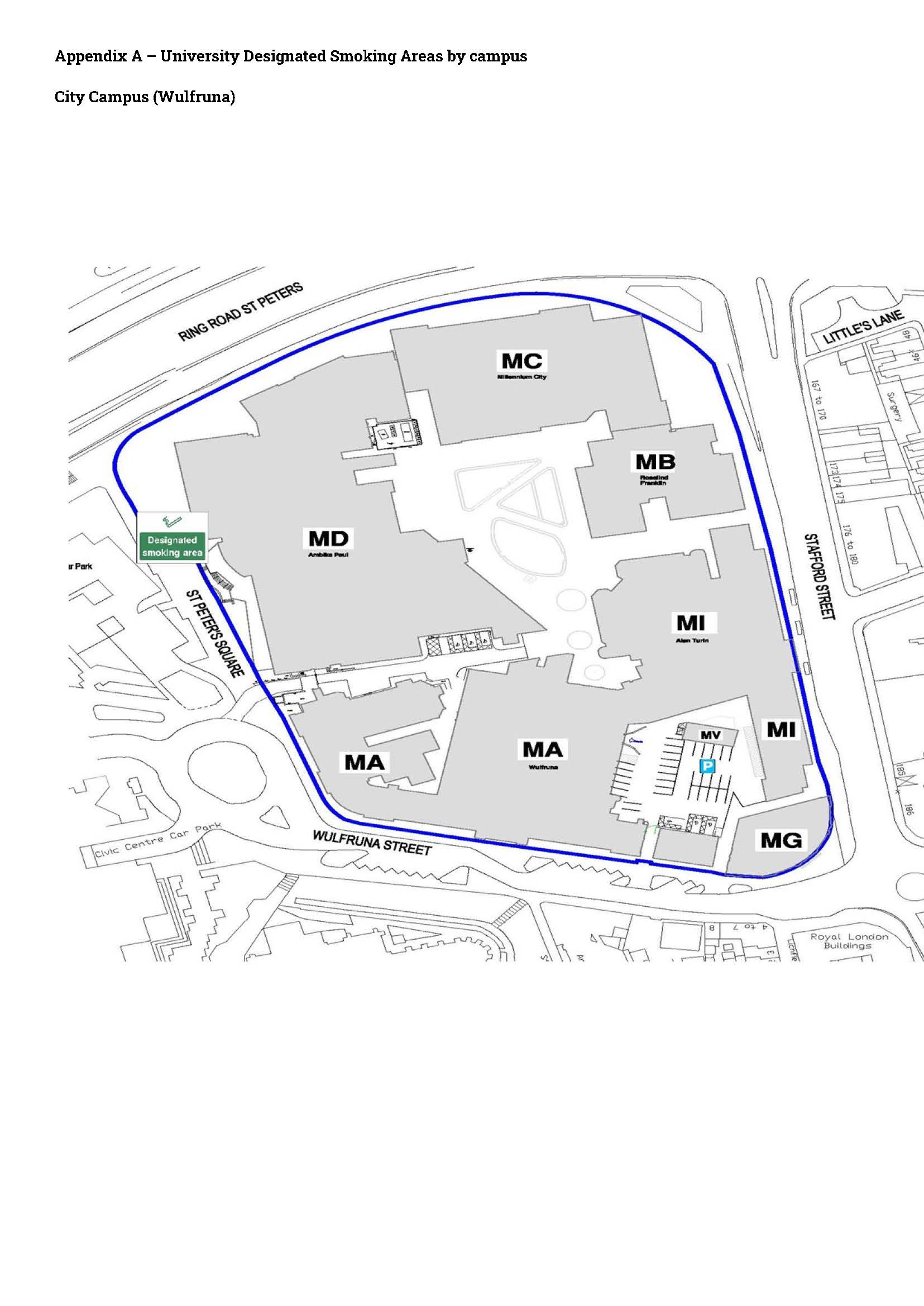 Appendix A - University Designated Smoking Areas by campus Page 1