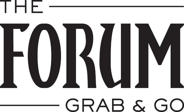Logo for the Forum Grab and Go, with the word Forum in large black text