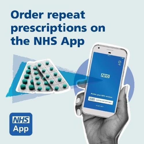 order repeat prescriptions on the NHS app 