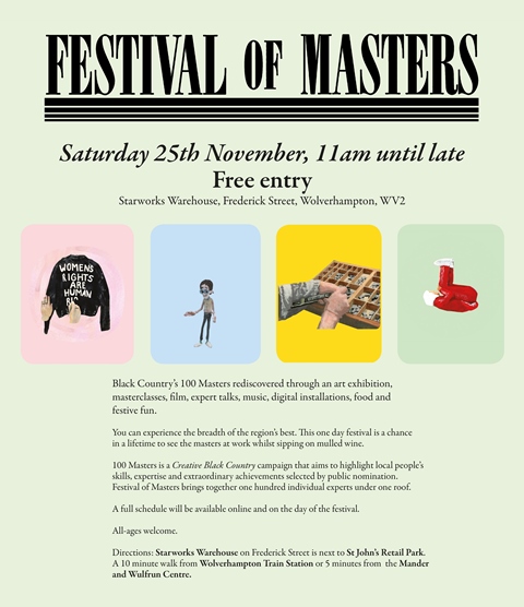 Celebrate the Black Country's 100 Masters at pop-up festival