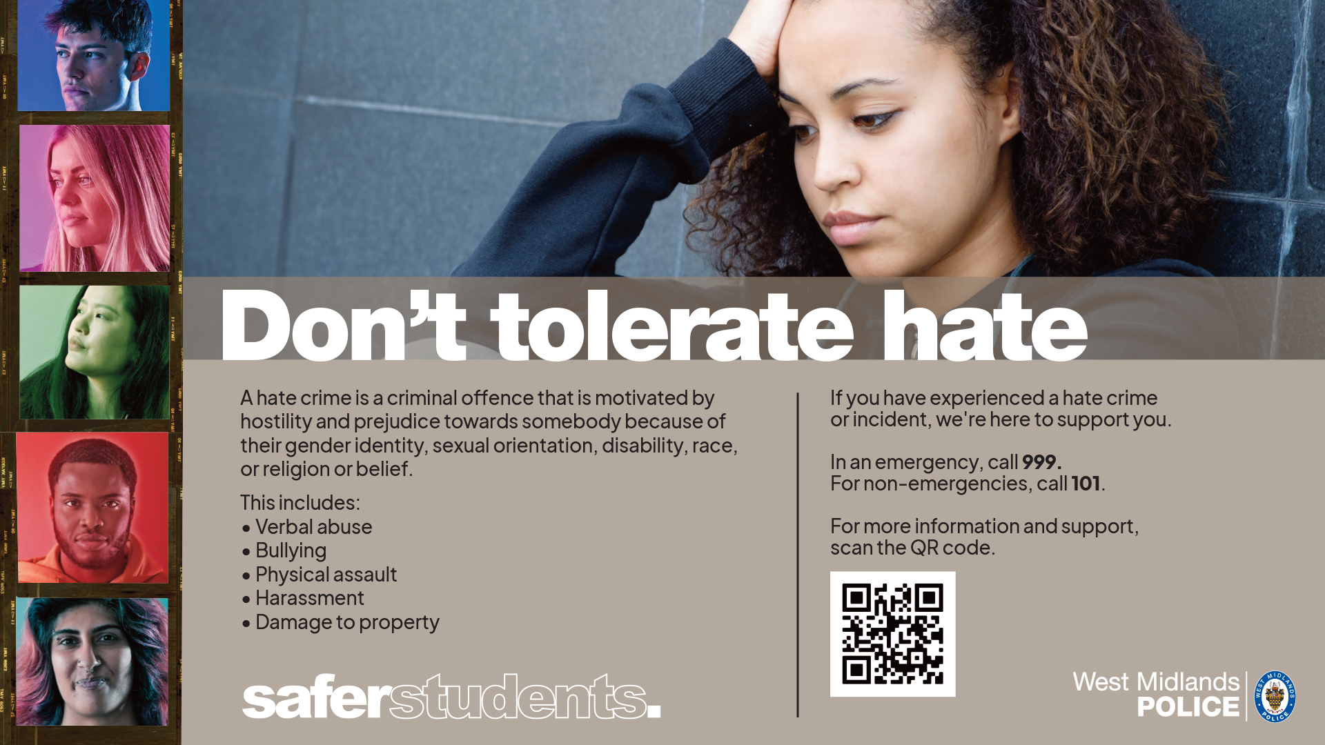Safer Students campaign: Don't tolerate hate