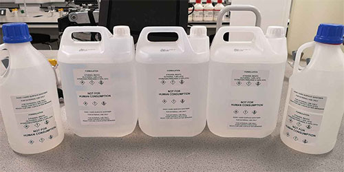 University begins large scale production of sanitiser