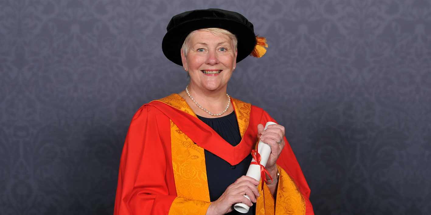 Honorary Graduate Caroline Gumble with her award