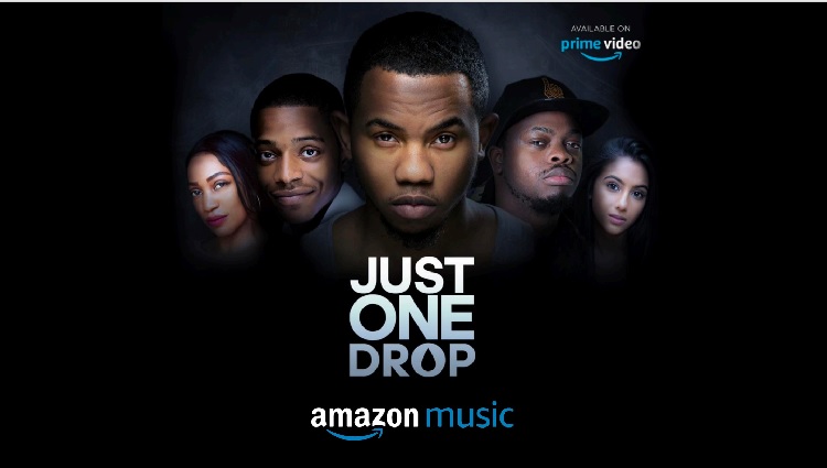 A promotional graphic showing alumni Theo Johnson advertising his film Just One Drop
