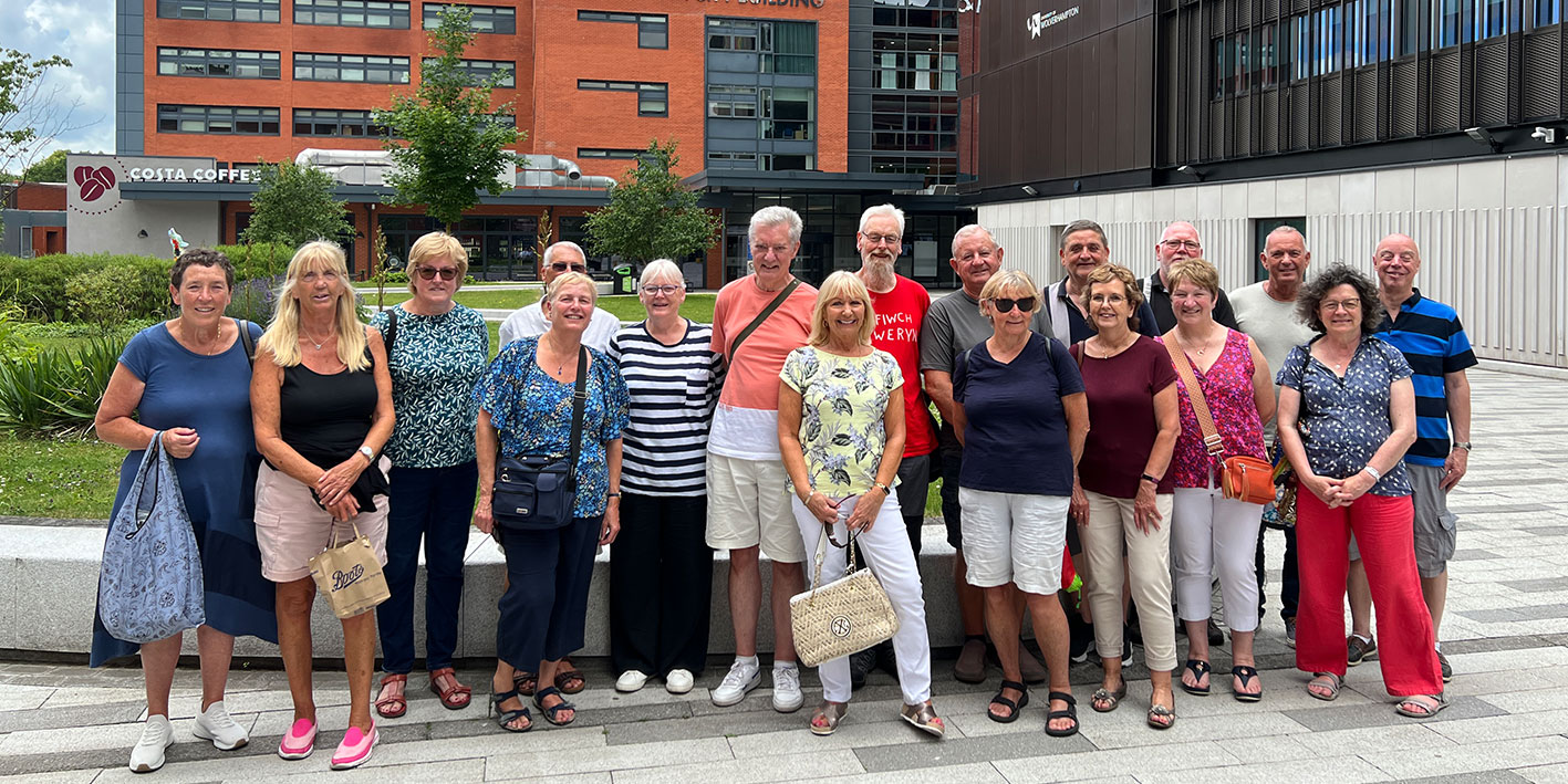 A group of alumni visit the university after 50 years at City Campus